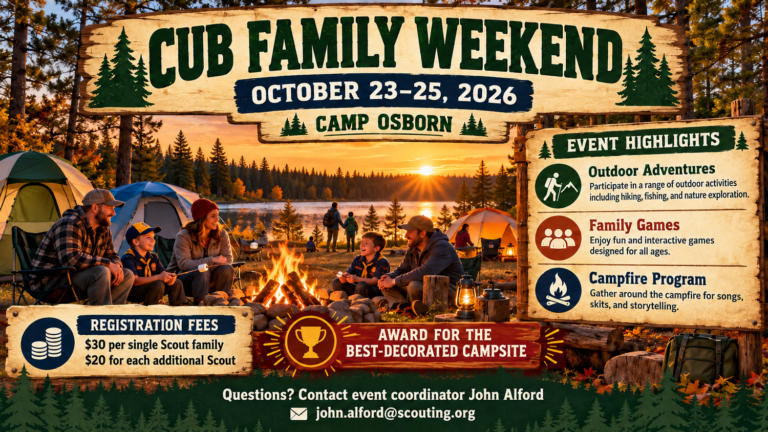 2026 Cub Family Weekend Flyer