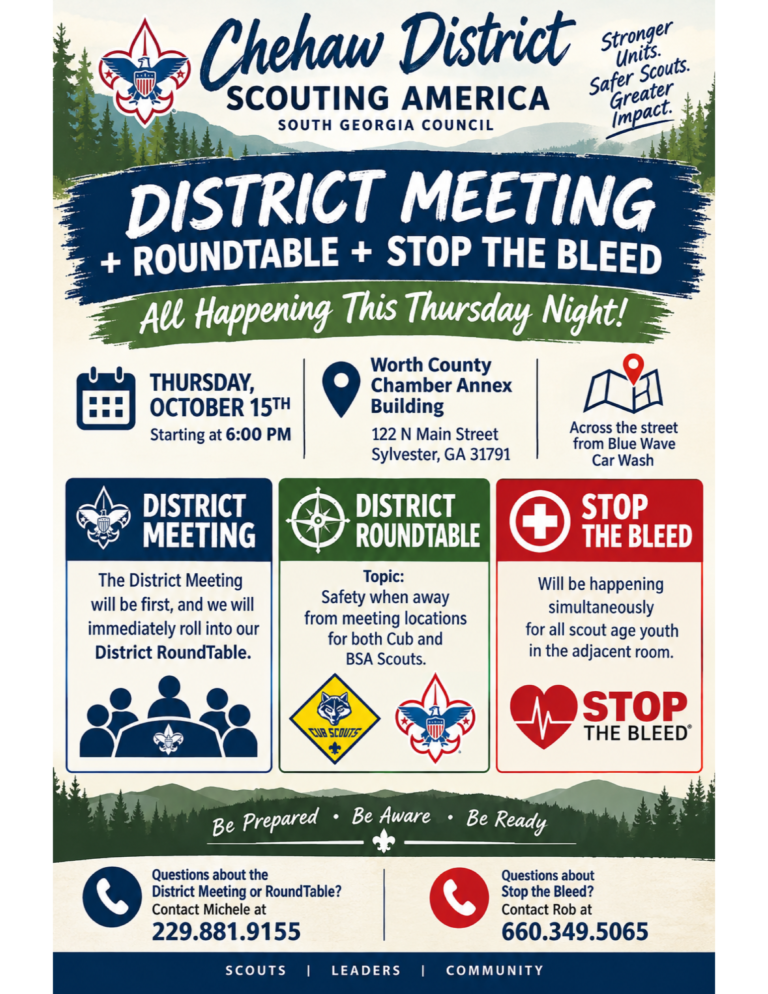 Chehaw District Scouting Night Flyer - newsletter size